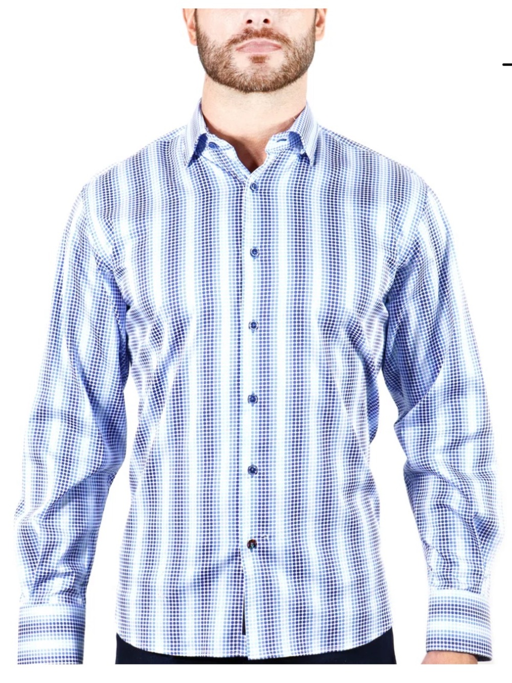 NWT! Luchiano Visconti Gradient Ombre Circles Long-Sleeve Shirt, size medium